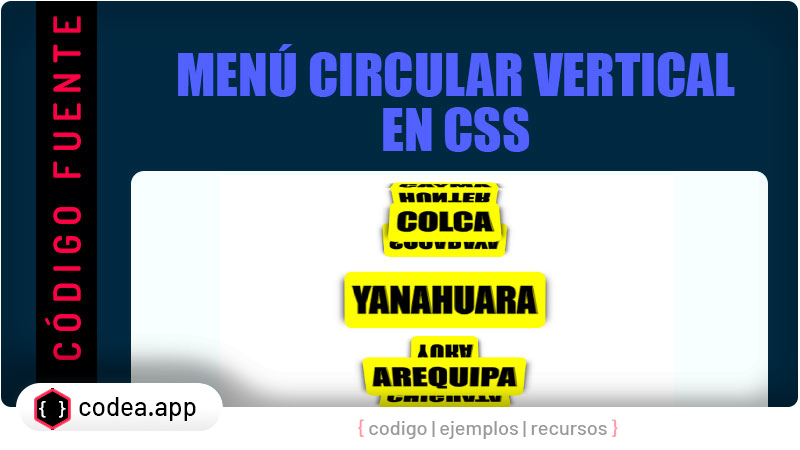 Menú CSS con animación circular 3D
