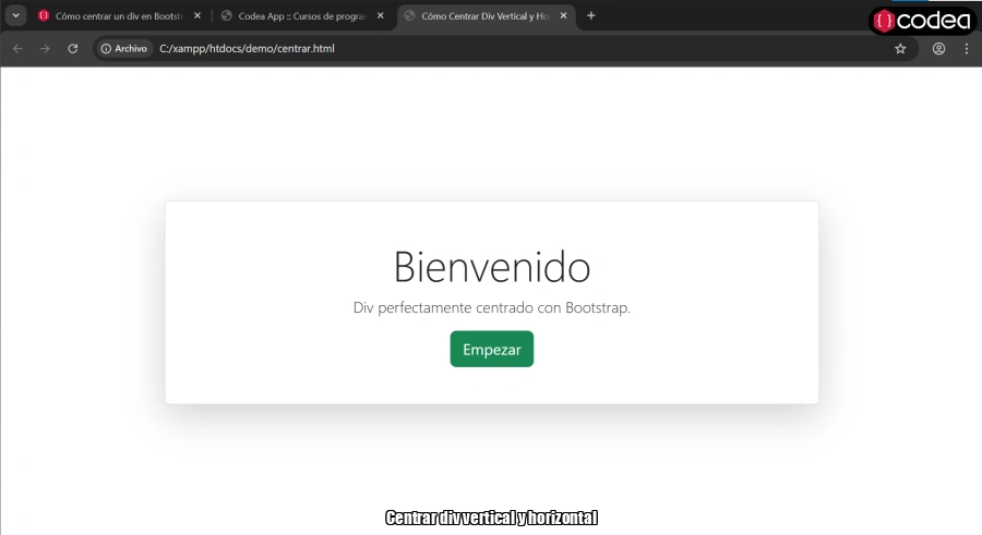 Centrar div vertical y horizontal