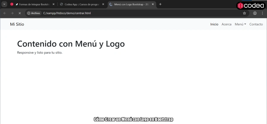 Cómo Crear un Menú con Logo en Bootstrap