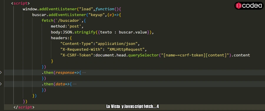 La Vista  y Javascript fetch....4