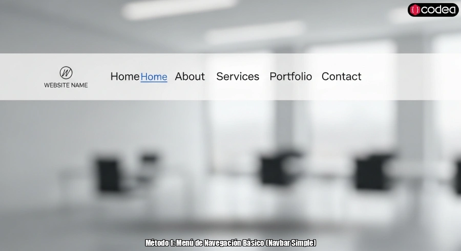Método 1: Menú de Navegación Básico (Navbar Simple)