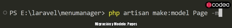 Migración y Modelo: Pages