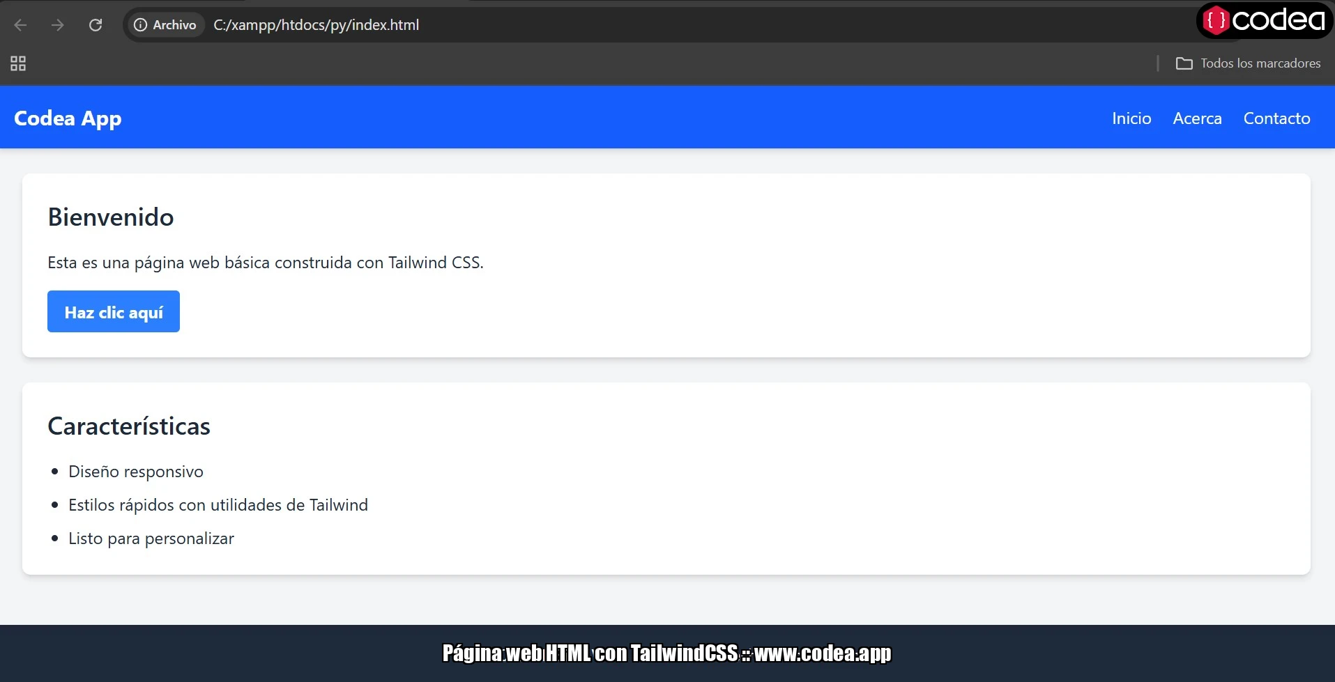 Página con TailwindCSS