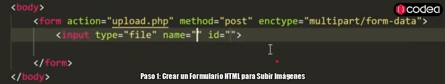 Paso 1: Crear un Formulario HTML para Subir Imágenes