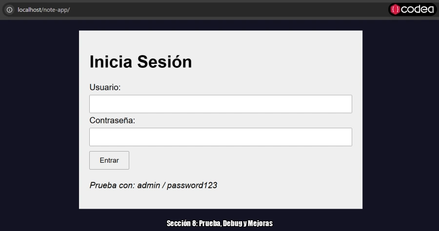 Prueba, Debug y Mejoras