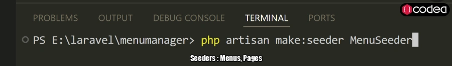 Seeders : Menus, Pages