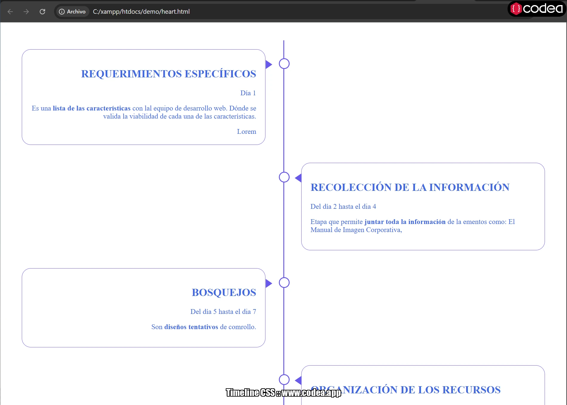 Crear una Línea de Tiempo con CSS