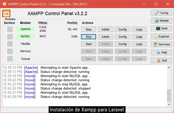 Instalación de Xampp
