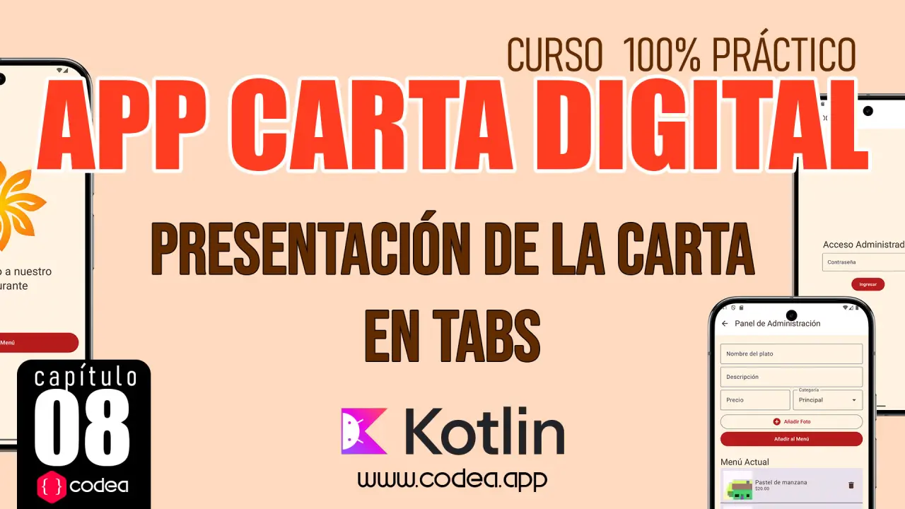 Presentación de la carta en Tabs Presentación de la carta en Tabs