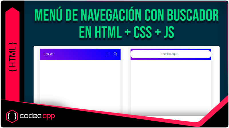 Diseño de Menú con buscador responsive en HTML + CSS + JS